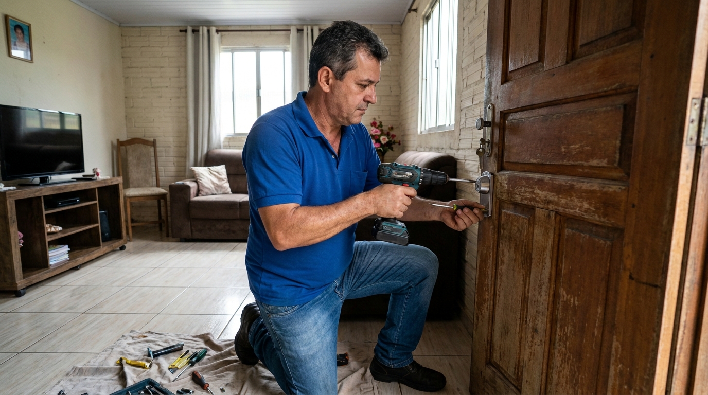 Instalação de Fechadura Digital no Residencial Serra das Brisas, Aparecida de Goiânia‑GO